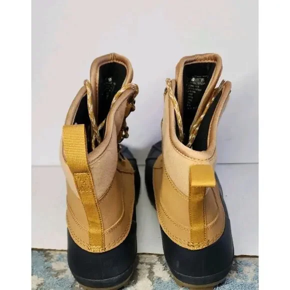 Universal Thread Women's 10 Duck Boots Waterproof Rain Lace Up Tan Black Ankle - Picture 16 of 16